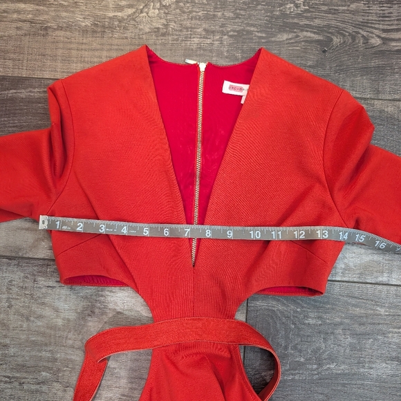 Bec And Bridge Red Long-Sleeve Cutout Bodycon Dress Sz. Small - Picture 8 of 11